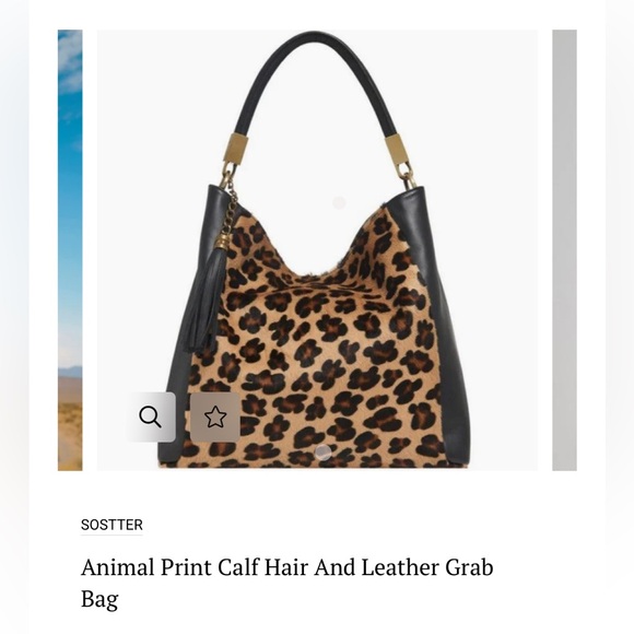 sotter Handbags - 🐆Chic Leopard Print🔥🐆 and Black Leather Shoulder Bag made in 🇮🇹